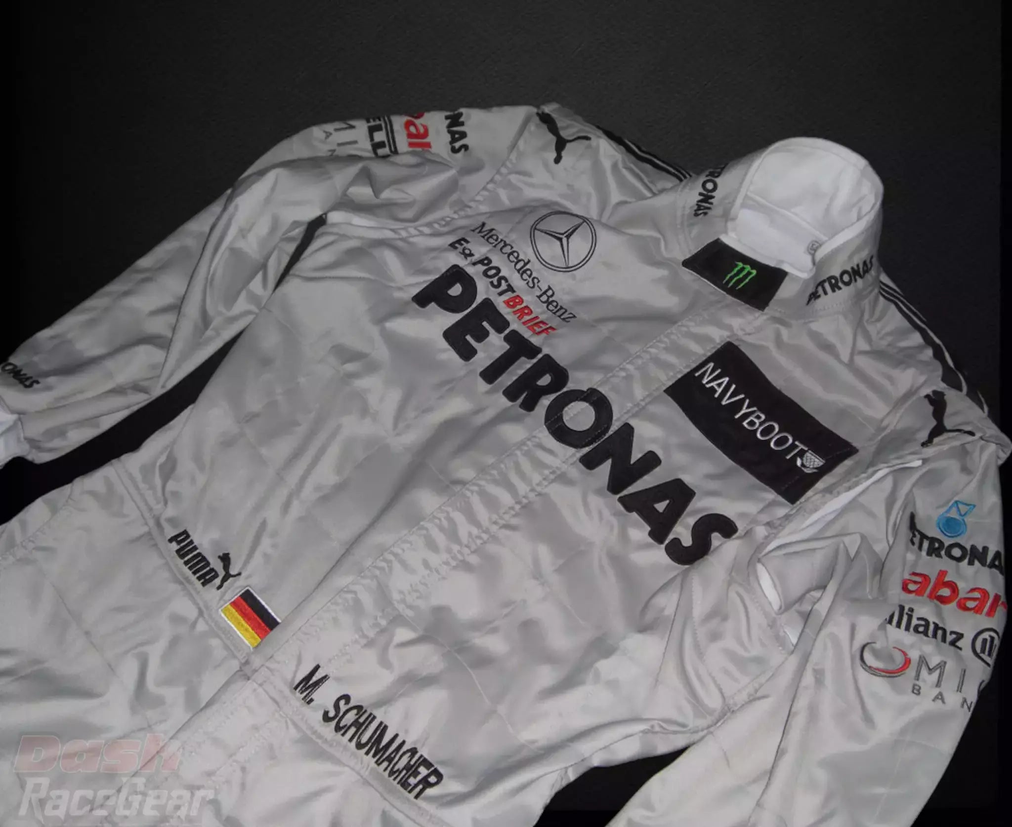 Traje de carrera bordado Michael Schumacher Mercedes Benz F1 2012