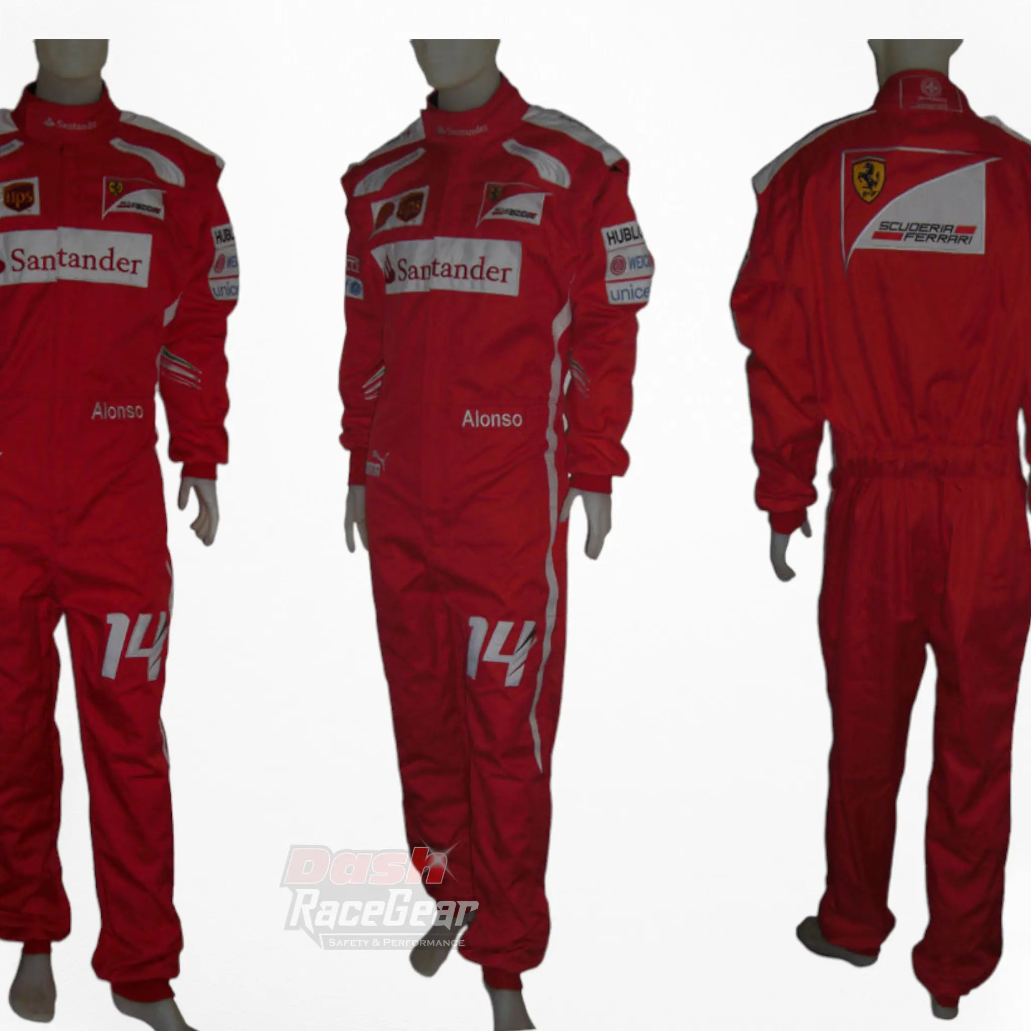 2014 Fernando Alonso Ferrari F1 Embroidered Racing Suit