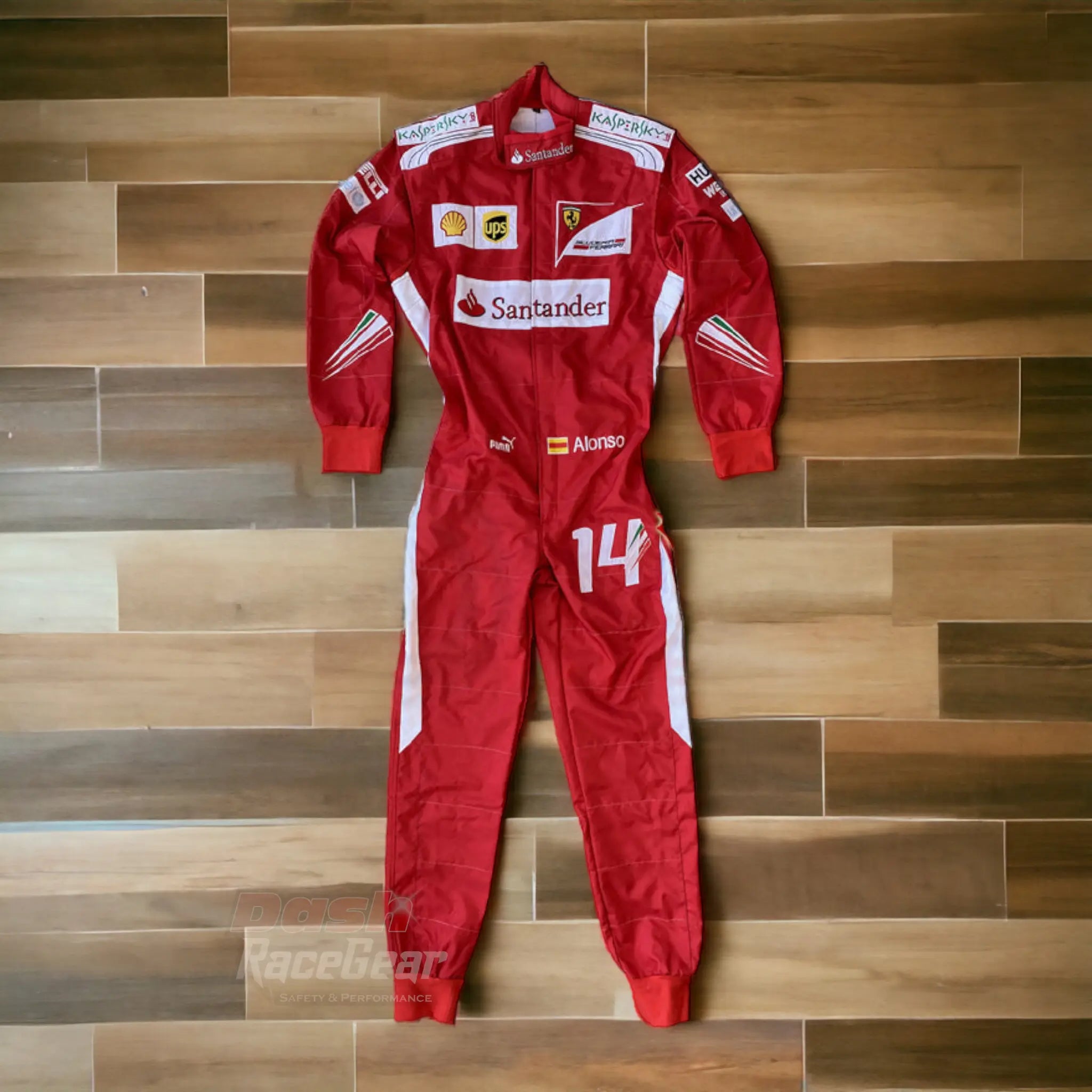 2014 Fernando Alonso Ferrari F1 Embroidered Racing Suit