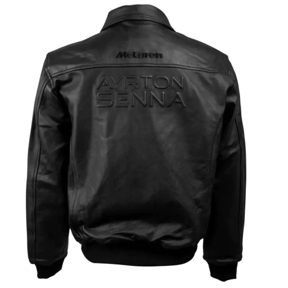 Ayrton Senna McLaren Leather Jacket Three Times World Champion - Dash Racegear 