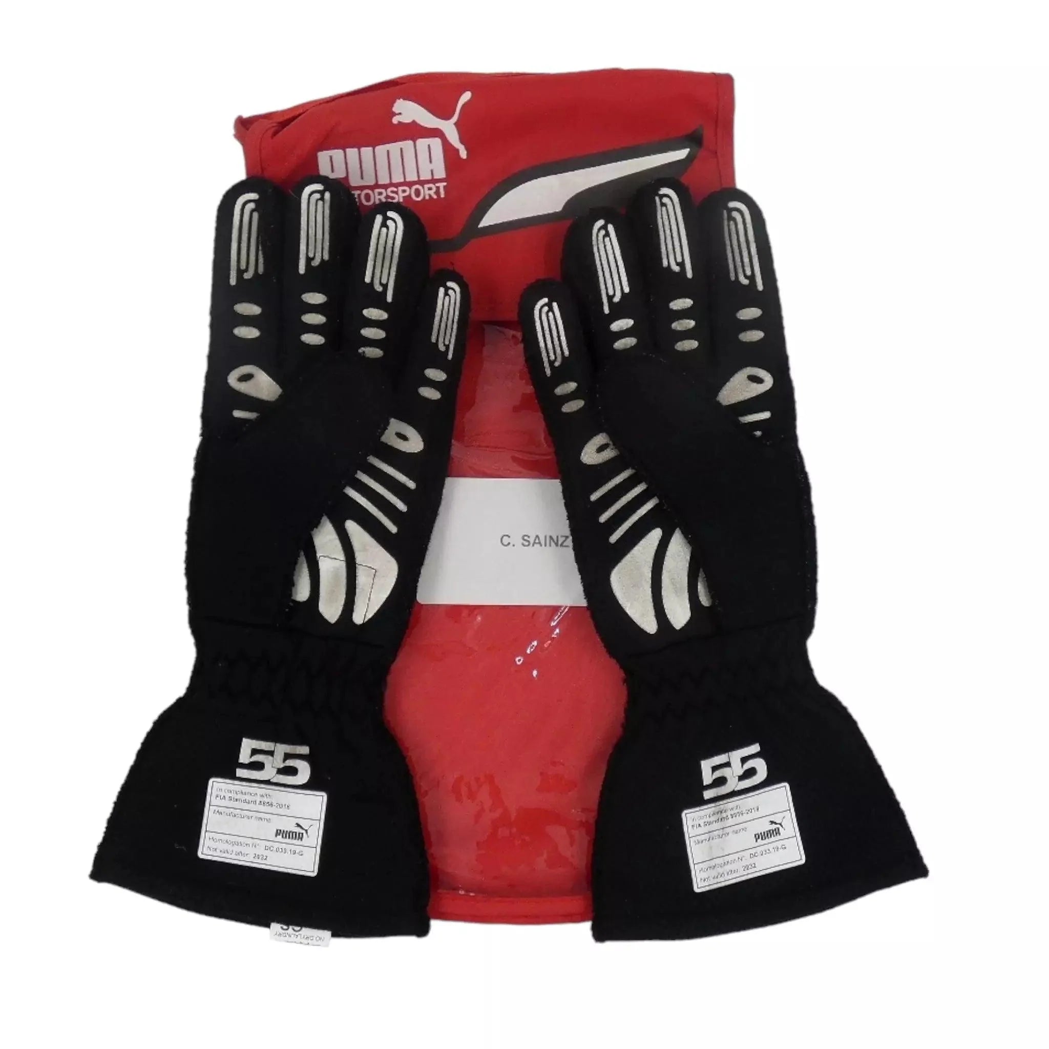 2022 Carlos Sainz Ferrari race gloves - Dash Racegear 