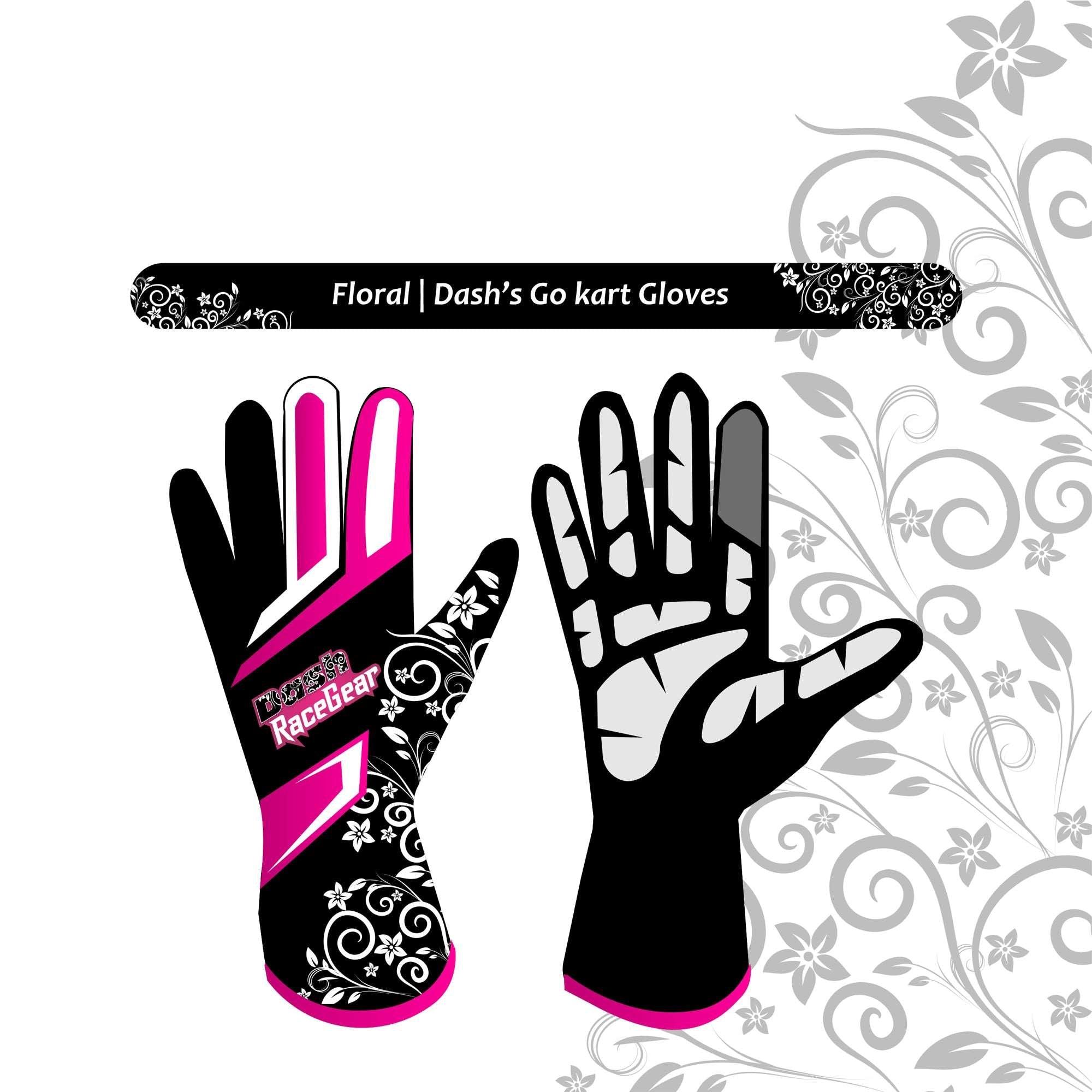 Dash Floral Kart gloves DASH RACEGEAR