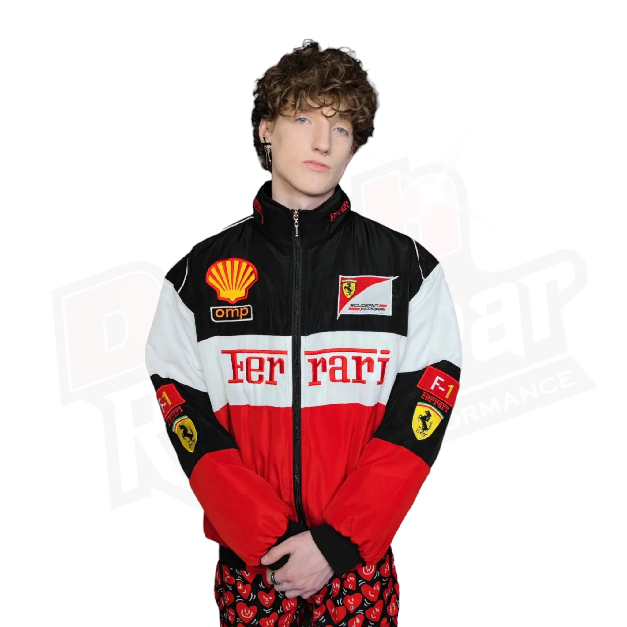 Ferrari F1 Multi Patch Embroidered Racing Jacket Dash Racegear