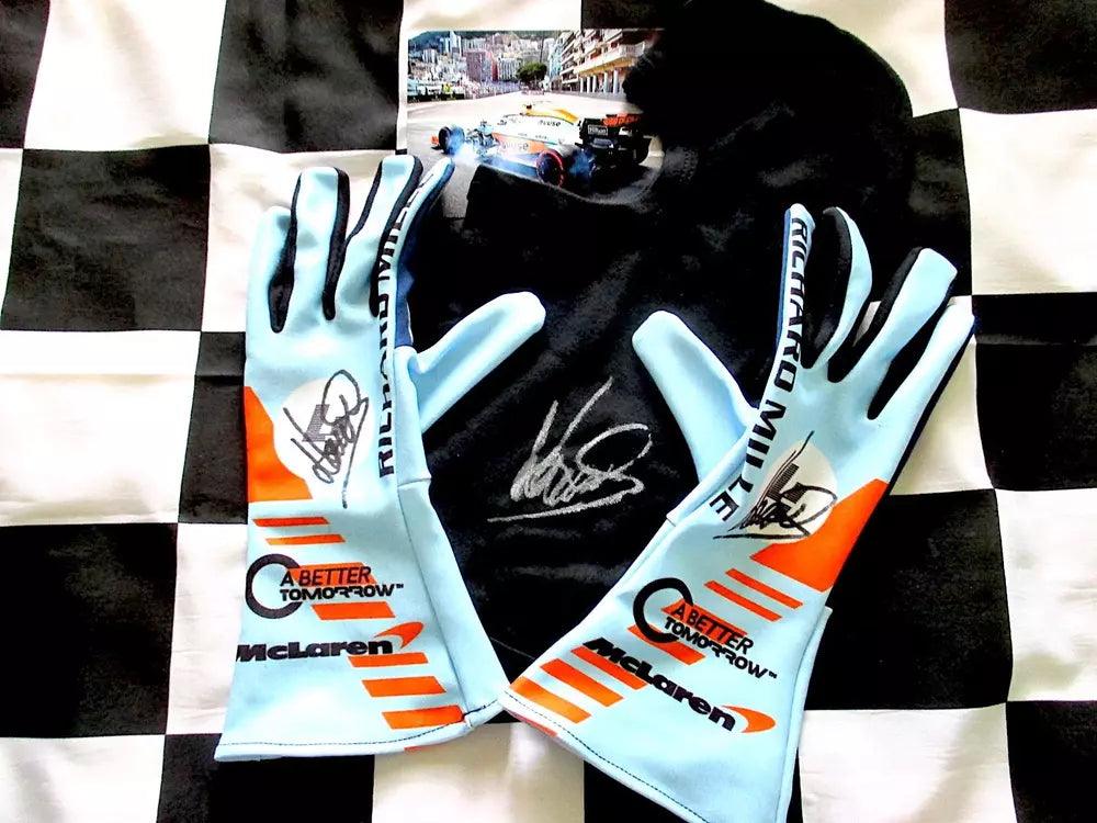 LANDO NORRIS MCLAREN RARE SPECIAL EDITION GULF F1 GLOVES - Dash Racegear 