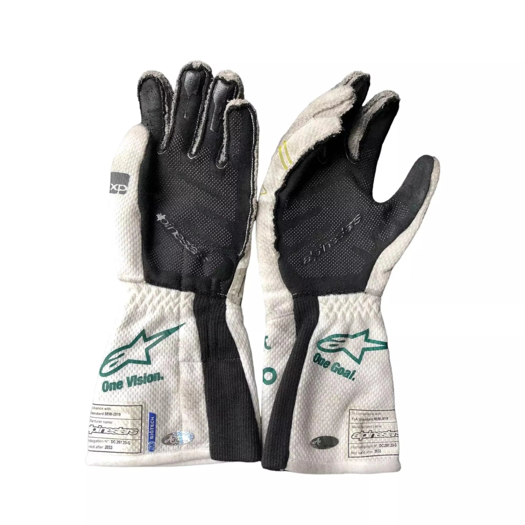 2023 Lance Stroll Baku Worn Gloves - Dash Racegear 