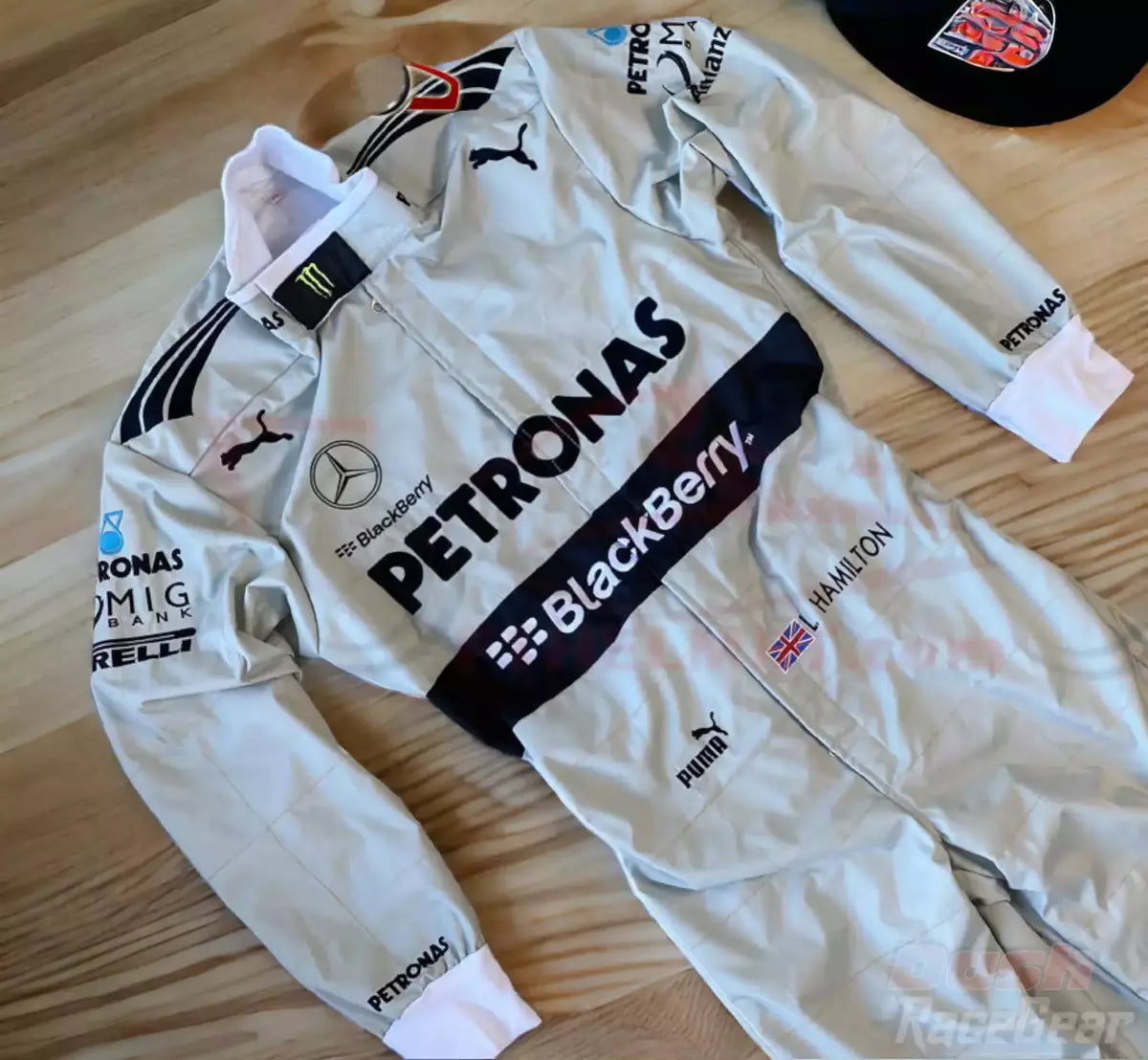 Traje de carrera bordado Lewis Hamilton Mercedes Benz F1 2013 