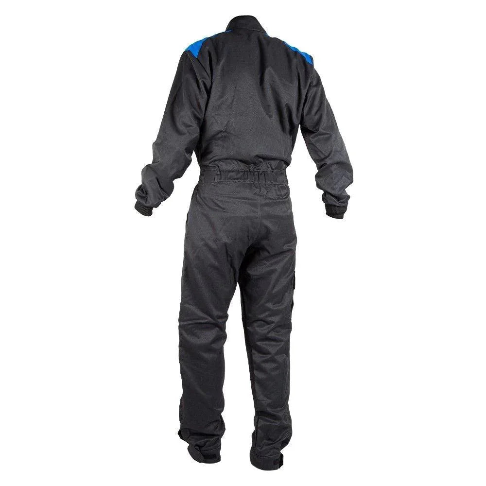 MECHANIC SUIT BLACK-DAZZLING BLUE - Dash Racegear 