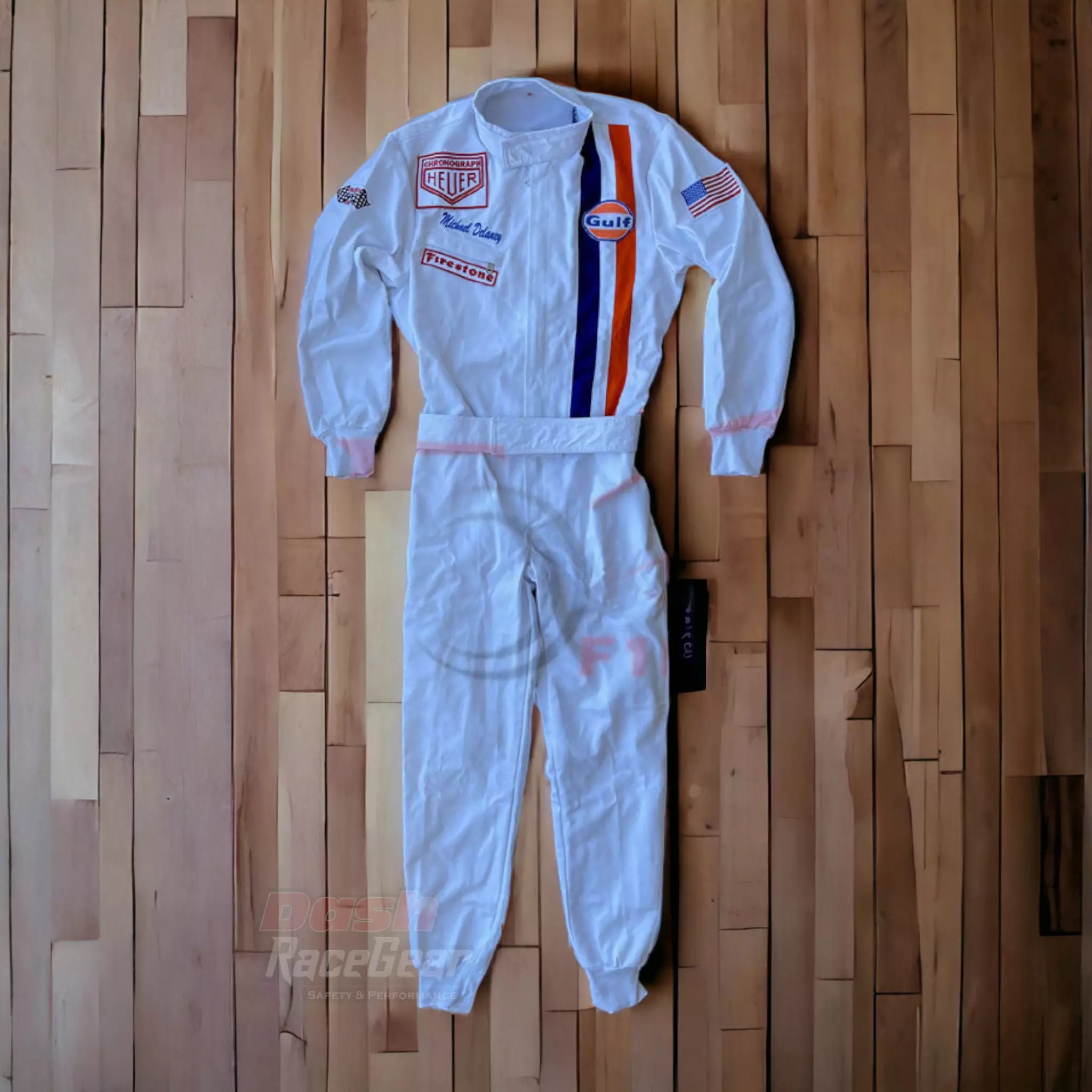 Traje de carreras de la película "Le Mans" de 1971 de Michael Delaney y Steve McQueen