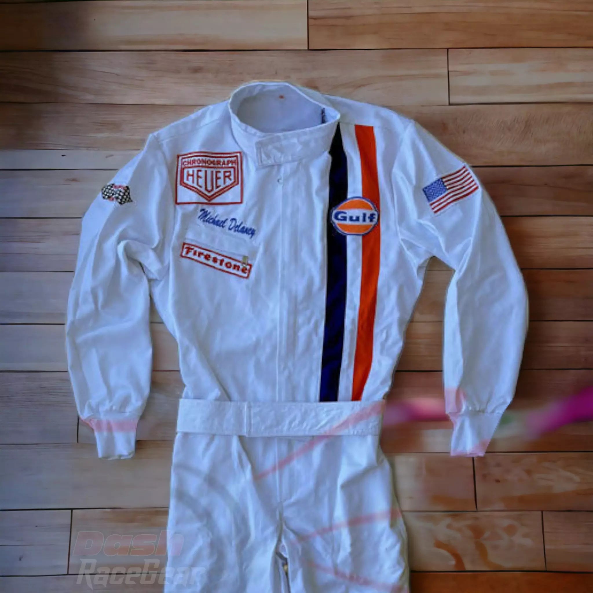 Traje de carreras de la película "Le Mans" de 1971 de Michael Delaney y Steve McQueen