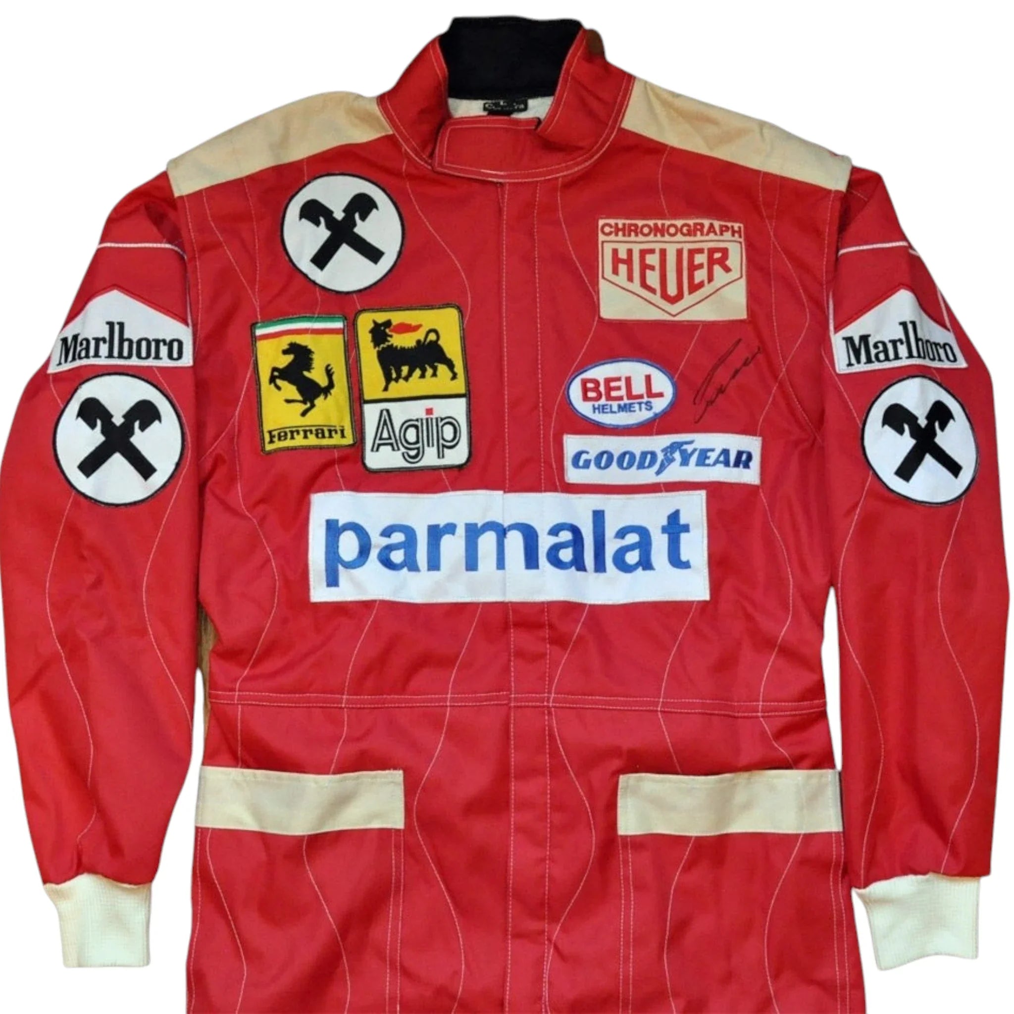 NIKI LAUDA SIGNED FERRARI 1977 F1 REPLICA Race SUIT