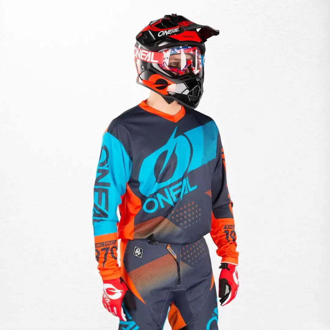 O'Neal Element Factor MX Jersey Gray-Orange-Blue - Dash Racegear