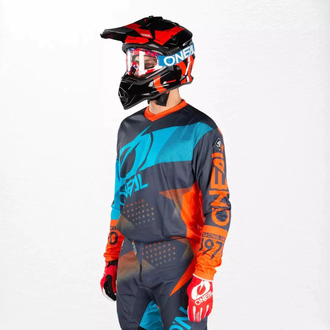 O'Neal Element Factor MX Jersey Gray-Orange-Blue - Dash Racegear