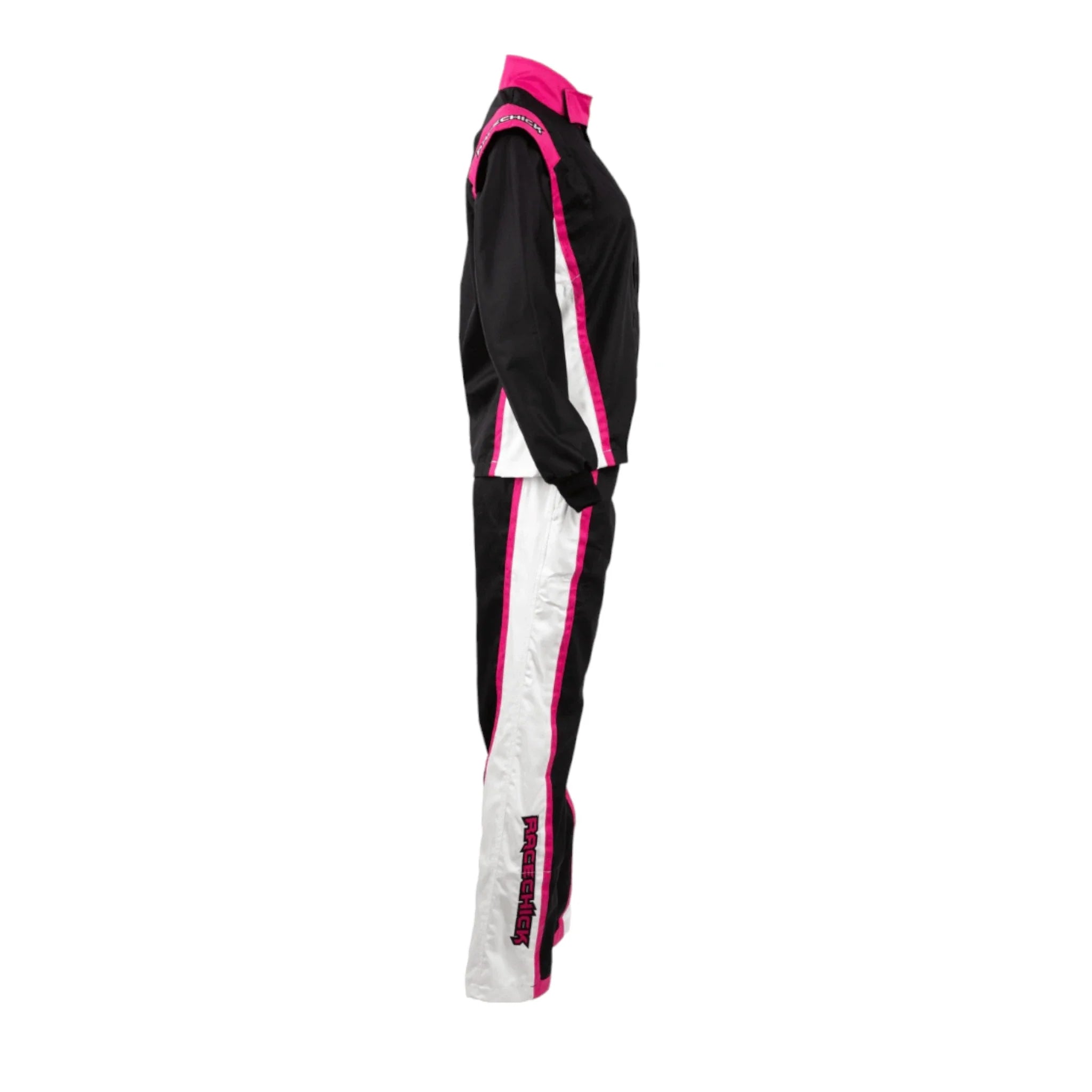 TRAJE DE CARRERAS AUTOMOTRICES DE DOS PIEZAS PARA MUJER RACECHICK FIERCE SFI 3.2A/1 (NEGRO/ROSA)