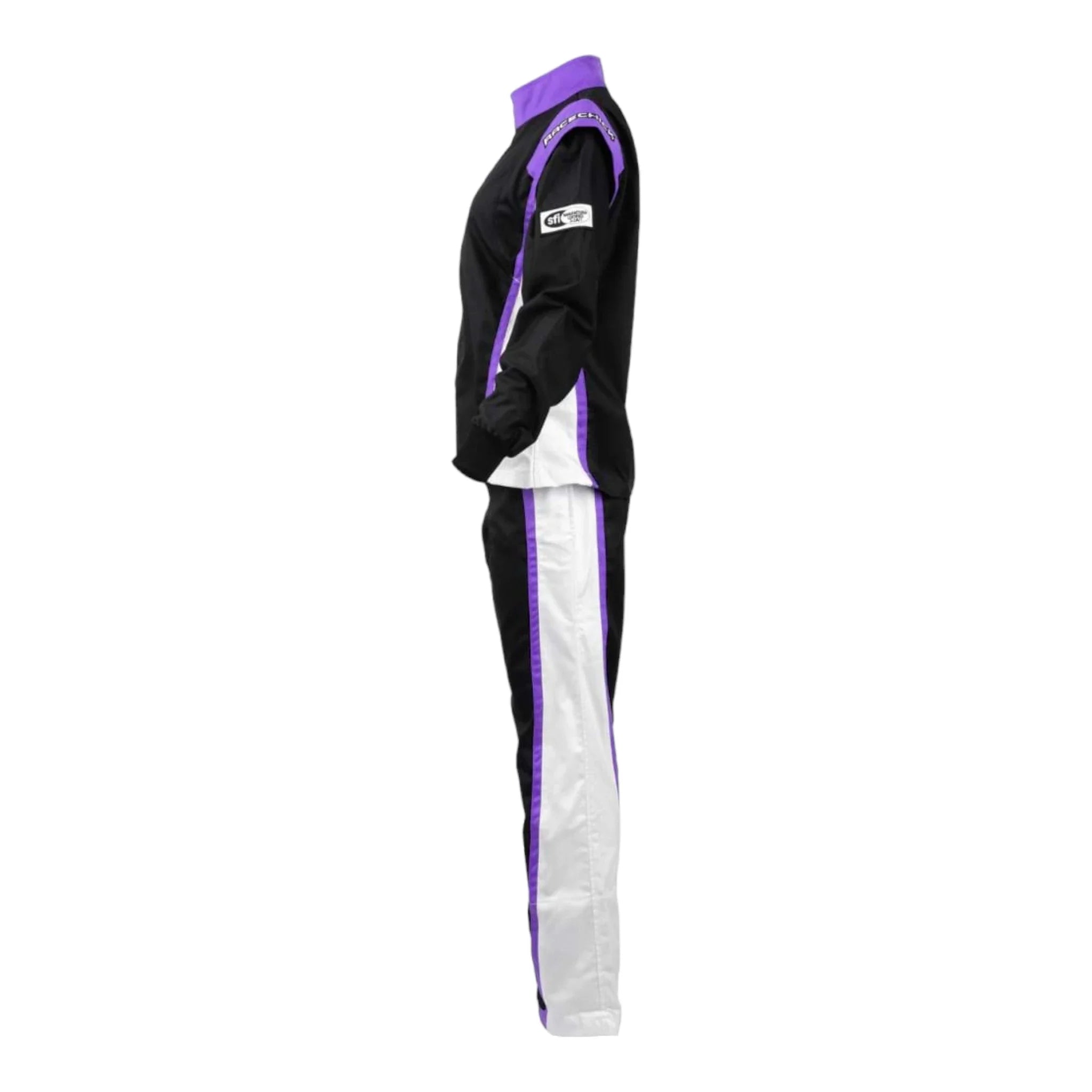 RACECHICK FIERCE TWO-PIECE WOMEN'S AUTO RACING SUIT SFI 3.2A/1 (BLACK/PURPLE)