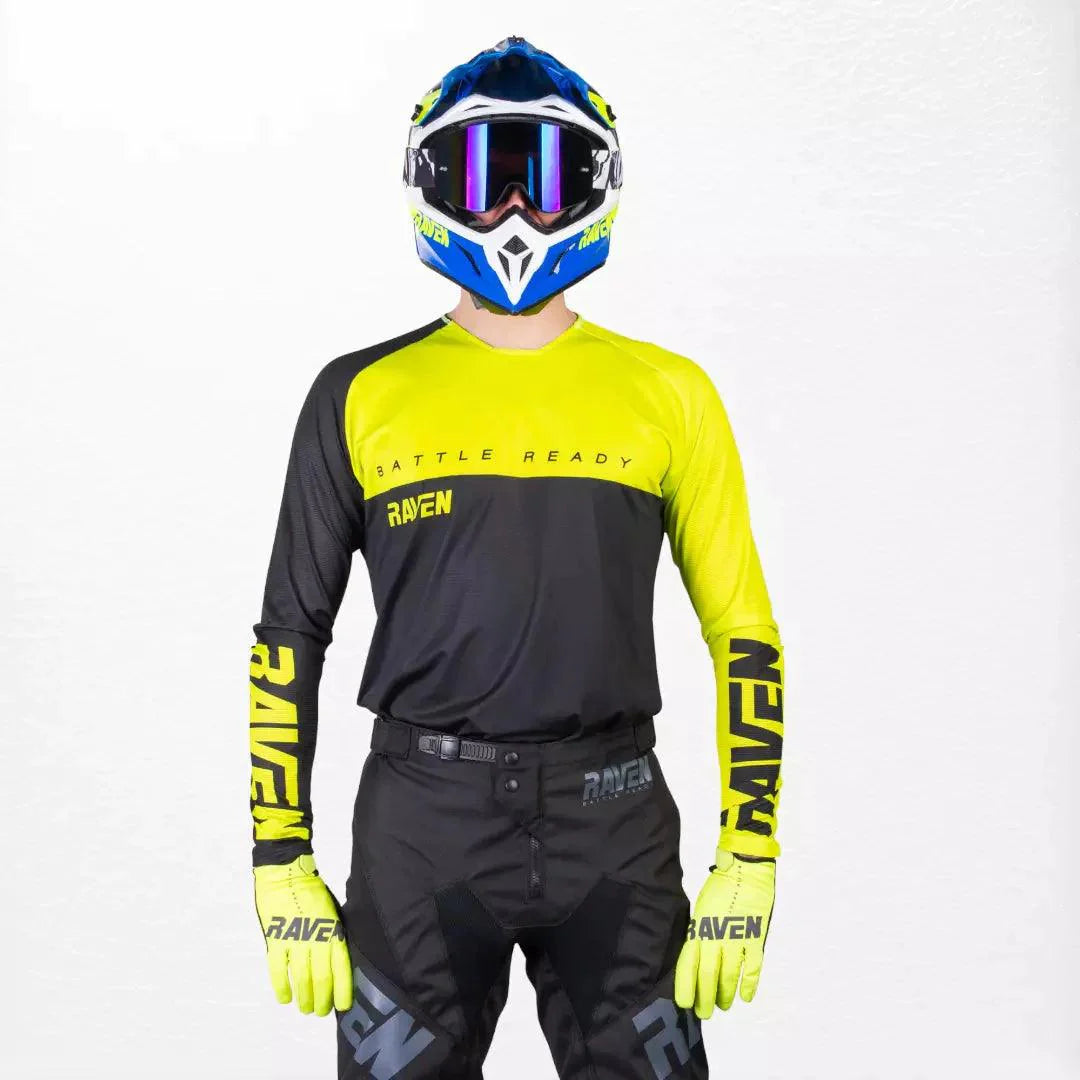 Raven Verve MX Jersey Black-Yellow - Dash Racegear 