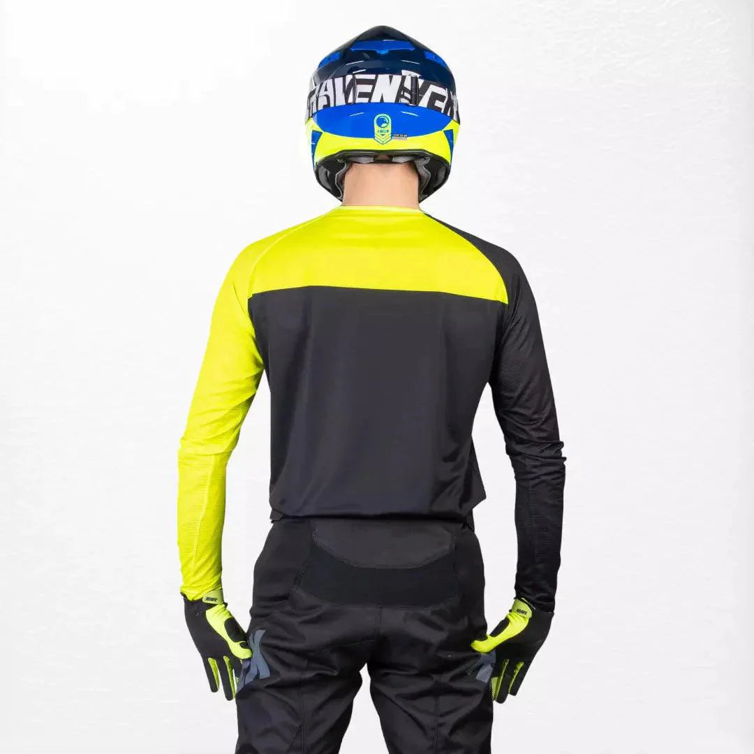 Raven Verve MX Jersey Black-Yellow - Dash Racegear 