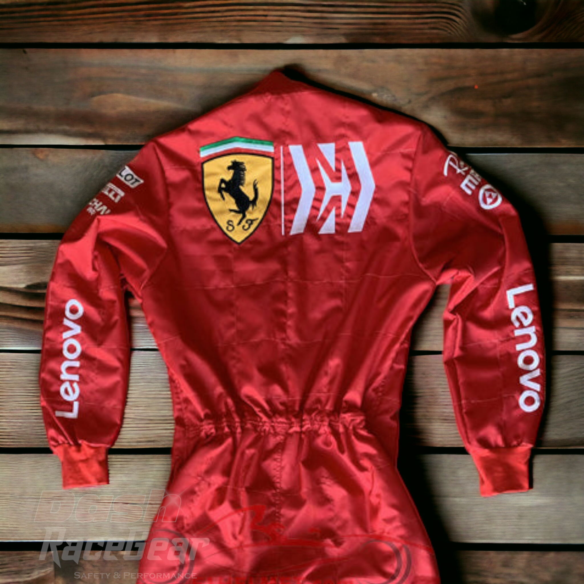 Traje de carreras bordado de Sebastian Vettel Ferrari Mission Winnow F1