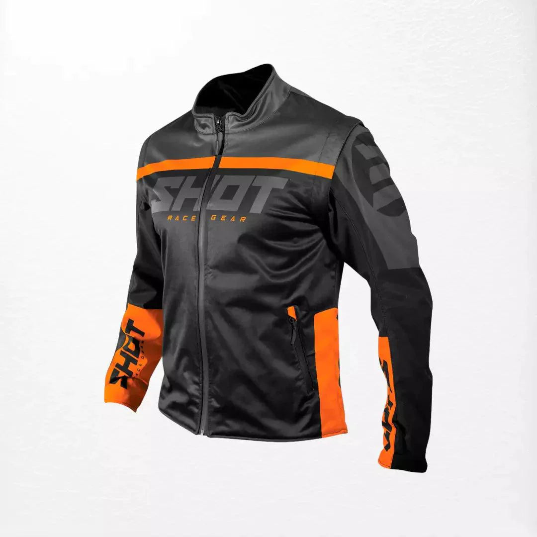 Shot Softshell Lite 2.0 Enduro Jacket Black-Orange - Dash Racegear 