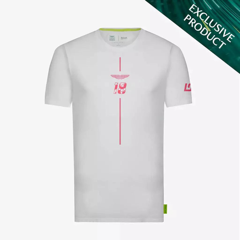 AMF1 Lance Stroll Limited Edition T-Shirt - White DASH RACEGEAR